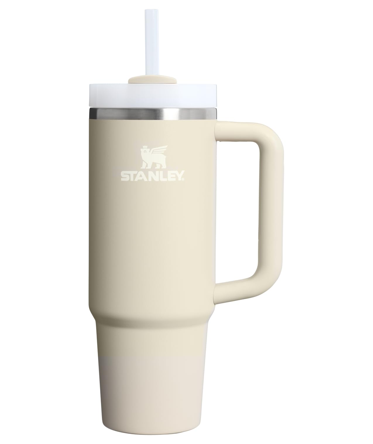 STANLEY Quencher H2.0 Tumbler with Handle and Straw 40 oz | Flowstate 3-Position Lid | Cup Holder Compatible for Travel | Insulated Stainless Steel Cup | BPA-Free | Cream 2.0