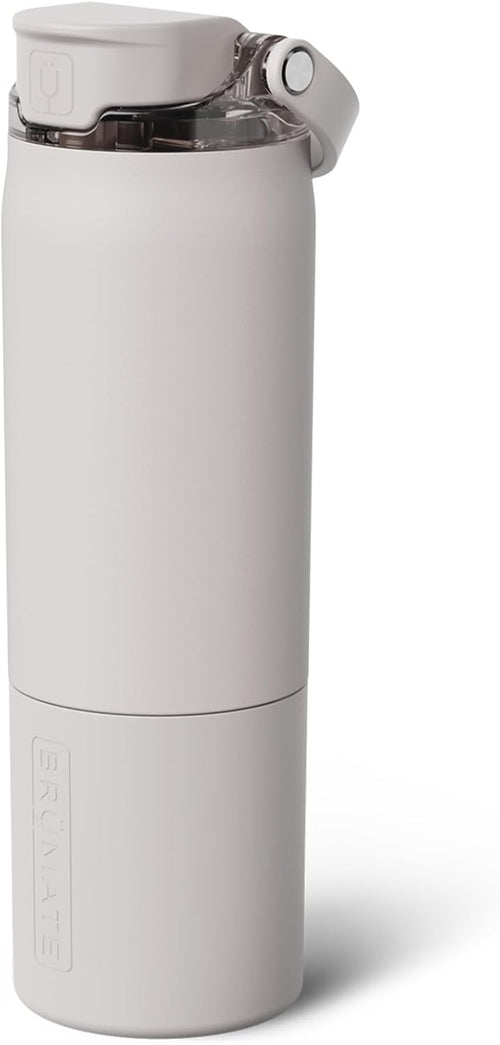 BrüMate Rise 25oz Water Bottle With 100% Leakproof Covered Silicone Straw | Insulated Stainless Steel Water Bottle | Cup-Holder Friendly | Fast Flow | Soft Sip Silicone Spout | BPA-Free (Dune)
