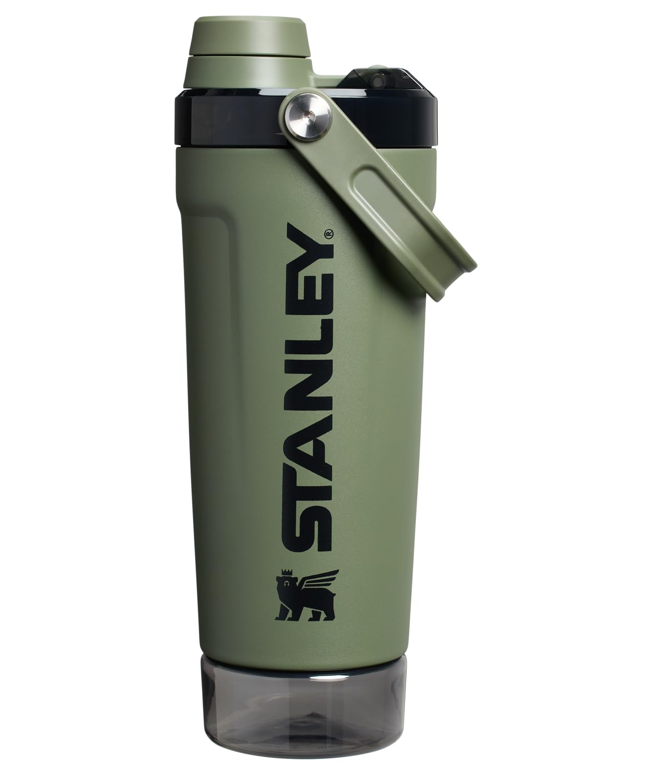 STANLEY Vitalize Shaker Bottle 20 oz | Leakproof Insulated Stainless Steel Shaker Cup | Base Storage and Twist On Fast Flow Lid | Protein Shakes and Pre Workout Powder | BPA-Free | Chalk