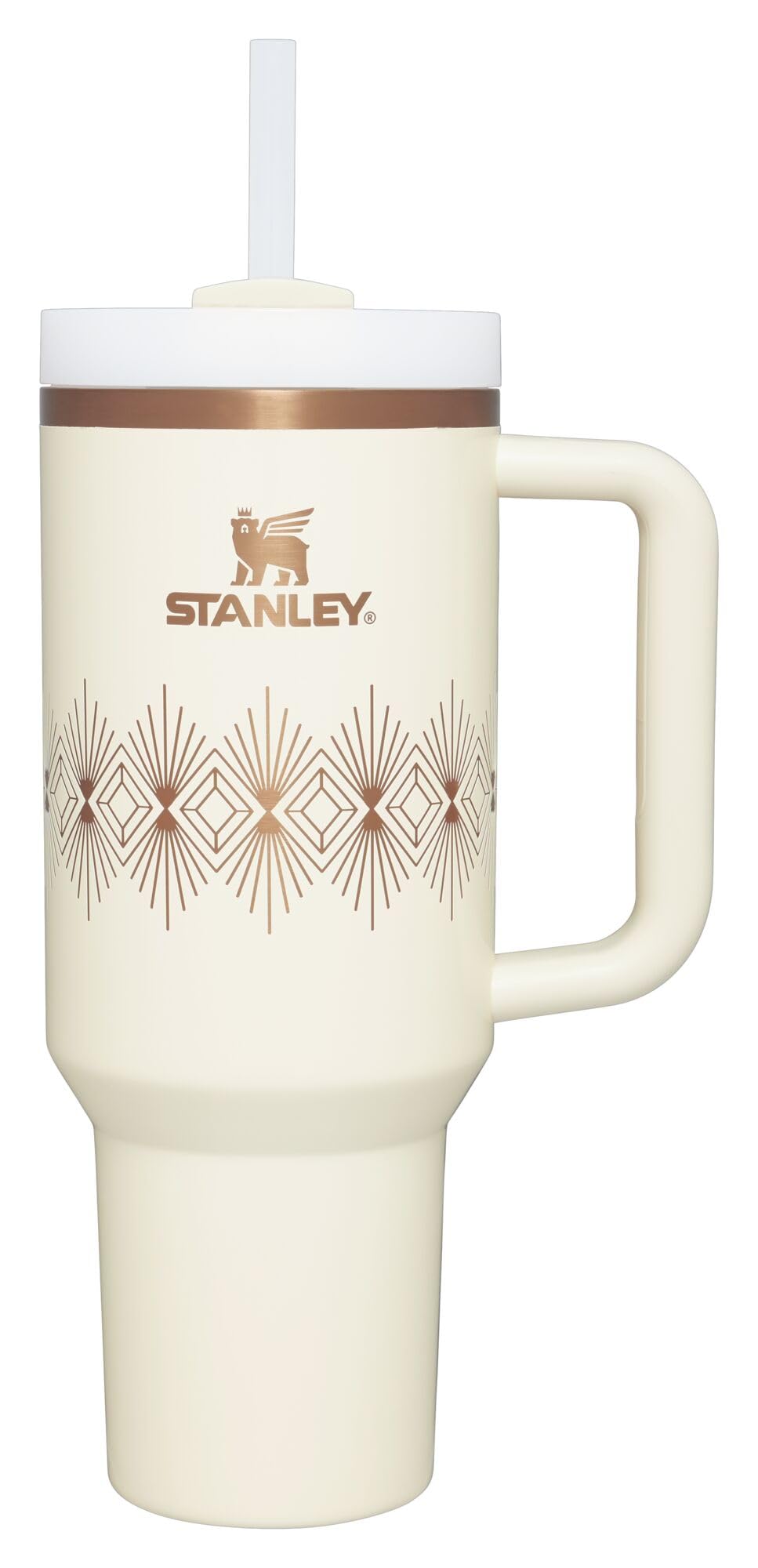 STANLEY Quencher H2.0 Tumbler with Handle and Straw 40 oz | Flowstate 3-Position Lid | Cup Holder Compatible for Travel | Insulated Stainless Steel Cup | BPA-Free | Cream 2.0
