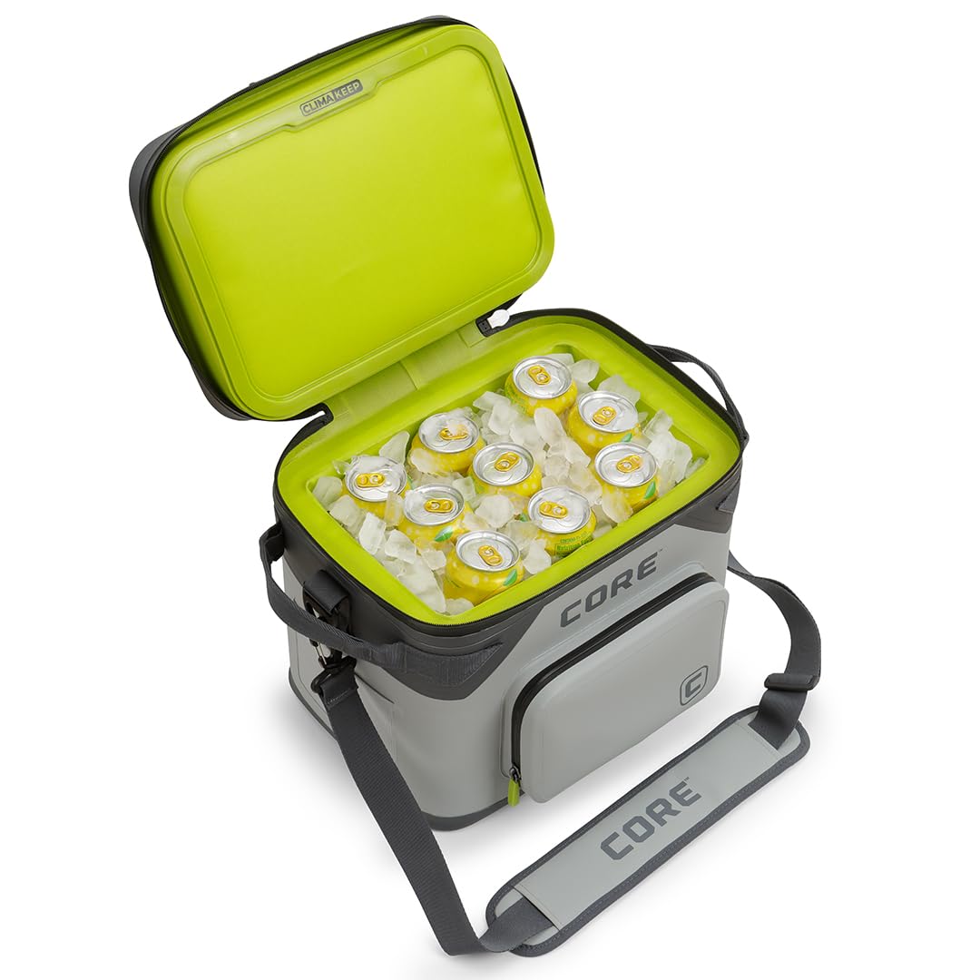 CORE Magnetic Leak Proof Soft Cooler with Waterproof Zipper | Insulated Bag Portable Ice Chest Box | Best Soft Cooler for Food & Beverages for Tailgating, Car Camping, Travel, and Family Beach Picnics