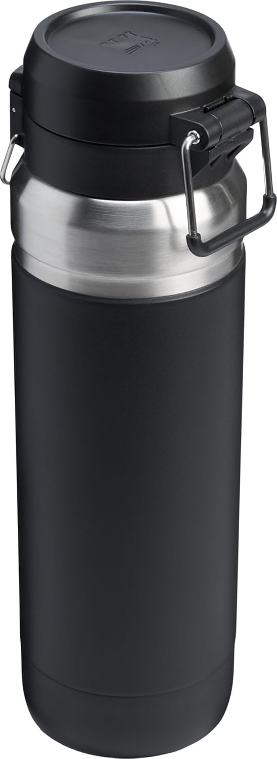 Stanley Quick Flip GO Water Bottle 36 oz | Push Button Lid | Leakproof and Packable for Travel and Sports | Insulated Stainless Steel | BPA-Free | Black
