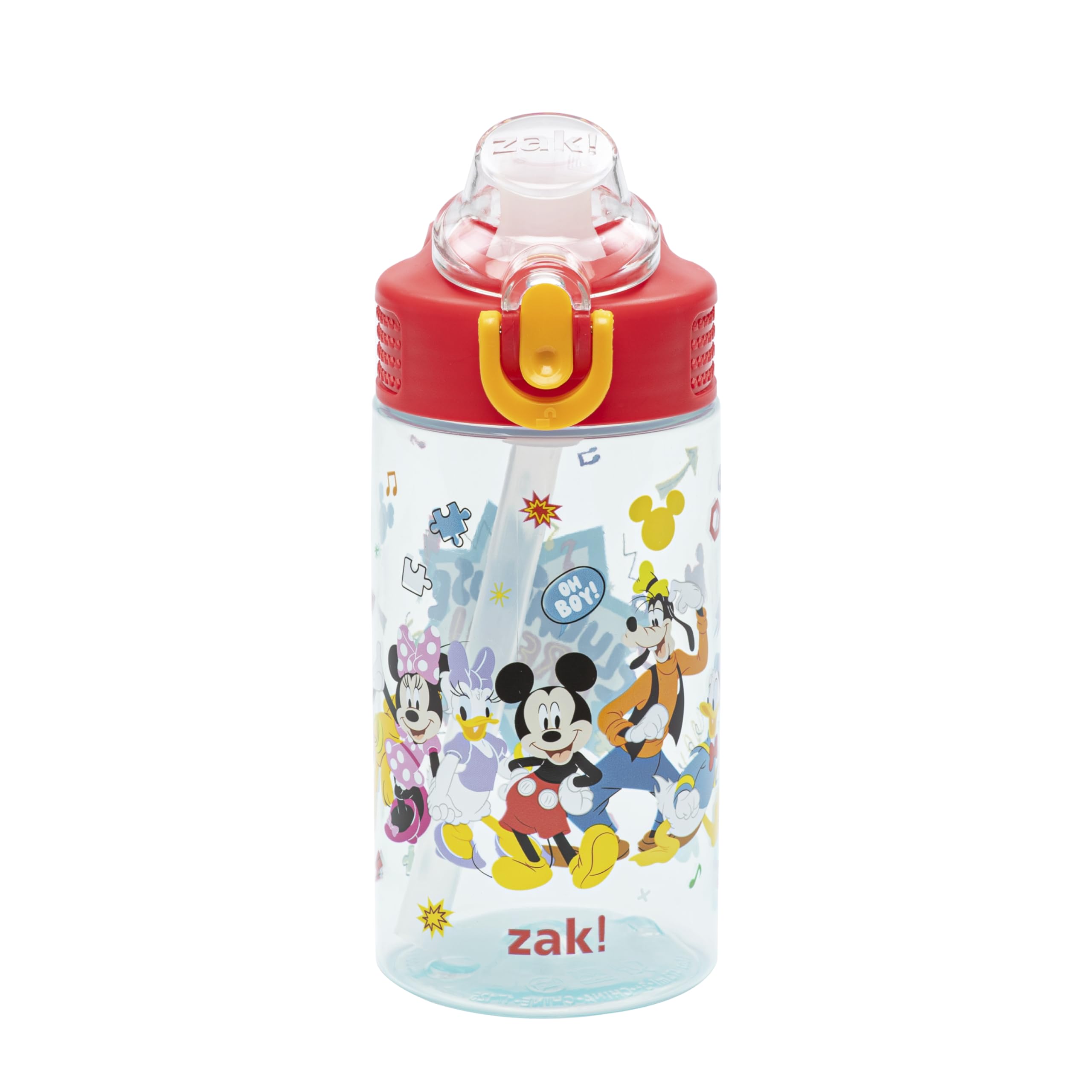 Zak Designs Minecraft Sage Water Bottle For School or Travel, 25oz Durable Plastic Water Bottle With Straw, Handle, and Leak-Proof, Pop-Up Spout Cover (Creeper)