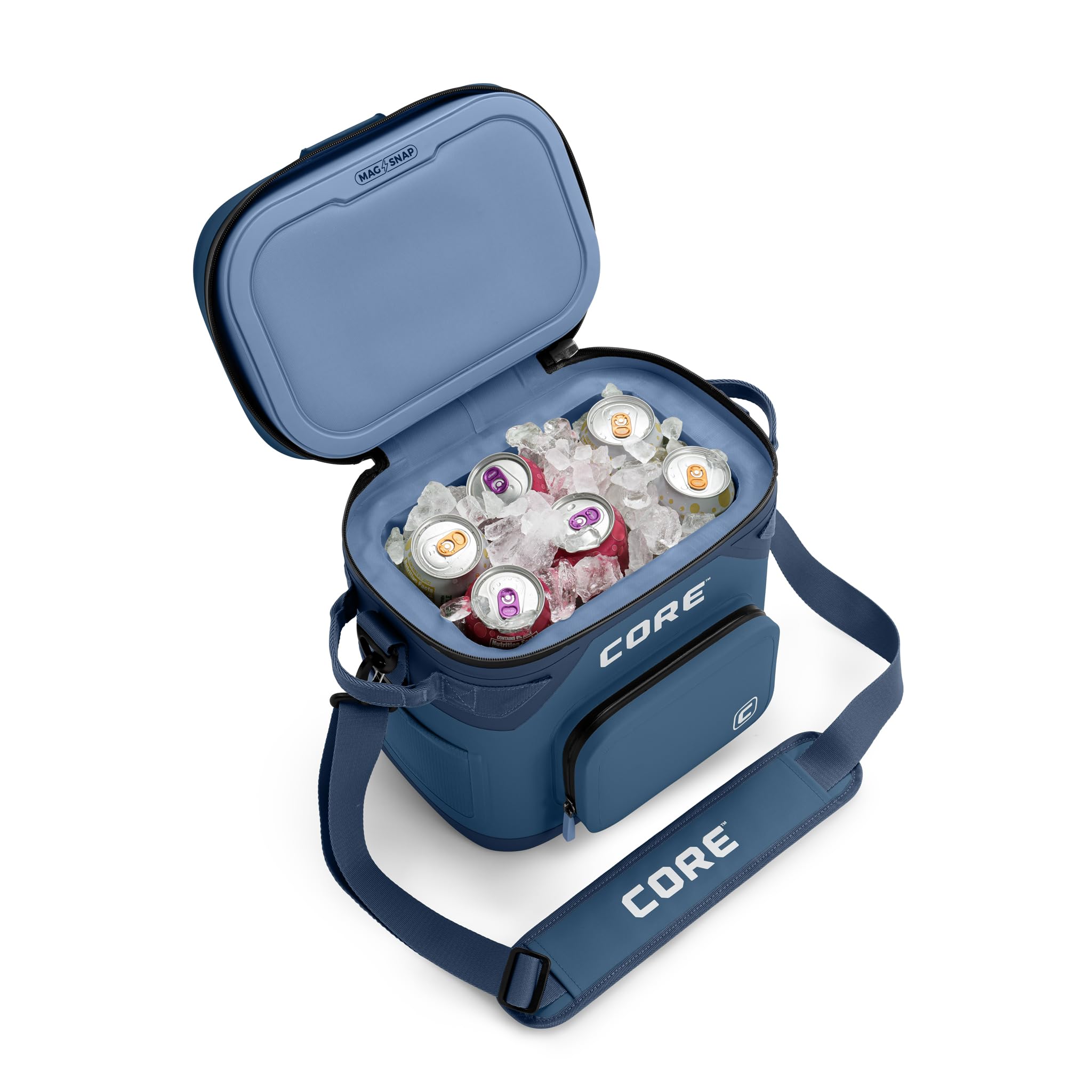CORE Magnetic Leak Proof Soft Cooler with Waterproof Zipper | Insulated Bag Portable Ice Chest Box | Best Soft Cooler for Food & Beverages for Tailgating, Car Camping, Travel, and Family Beach Picnics