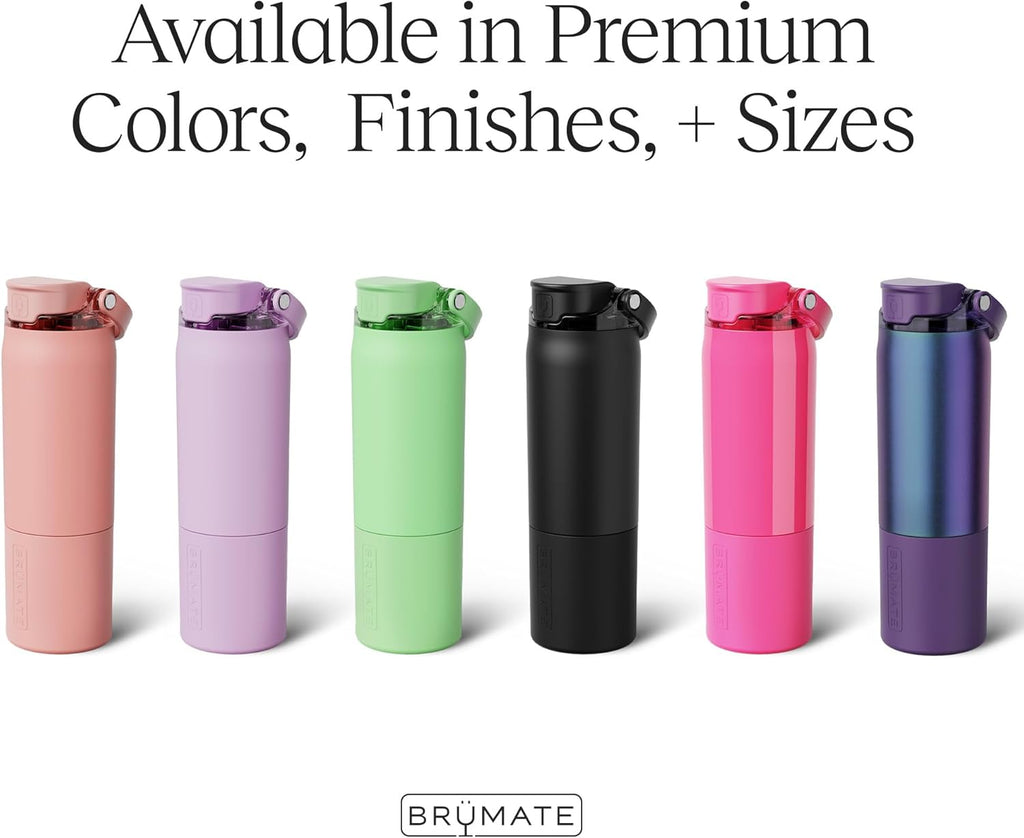 BrüMate Rise 35oz Water Bottle With 100% Leakproof Covered Silicone Straw | Insulated Stainless Steel Water Bottle | Fast Flow | Soft Sip Silicone Spout | Removable Straw | BPA-Free (Nightfall Blue)