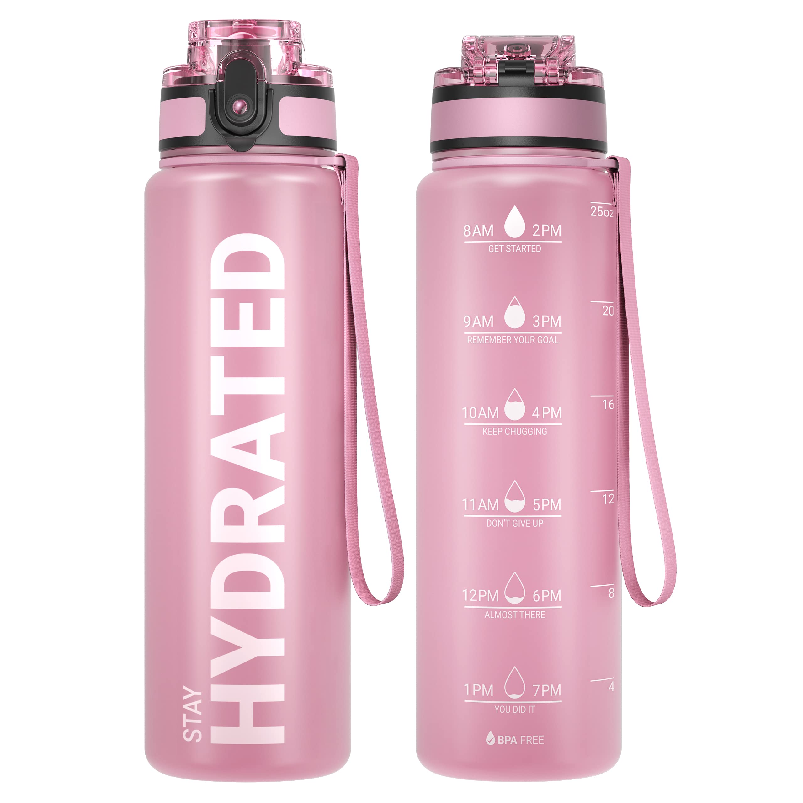 Sahara Sailor Water Bottle 32oz, Durable and Leakproof Water Bottles Motivational with Time Marker, Tritan, BPA Free, Wide Mouth with Easy Clean Brush for Gym, Travel, Home, School, Office (1 Bottle)