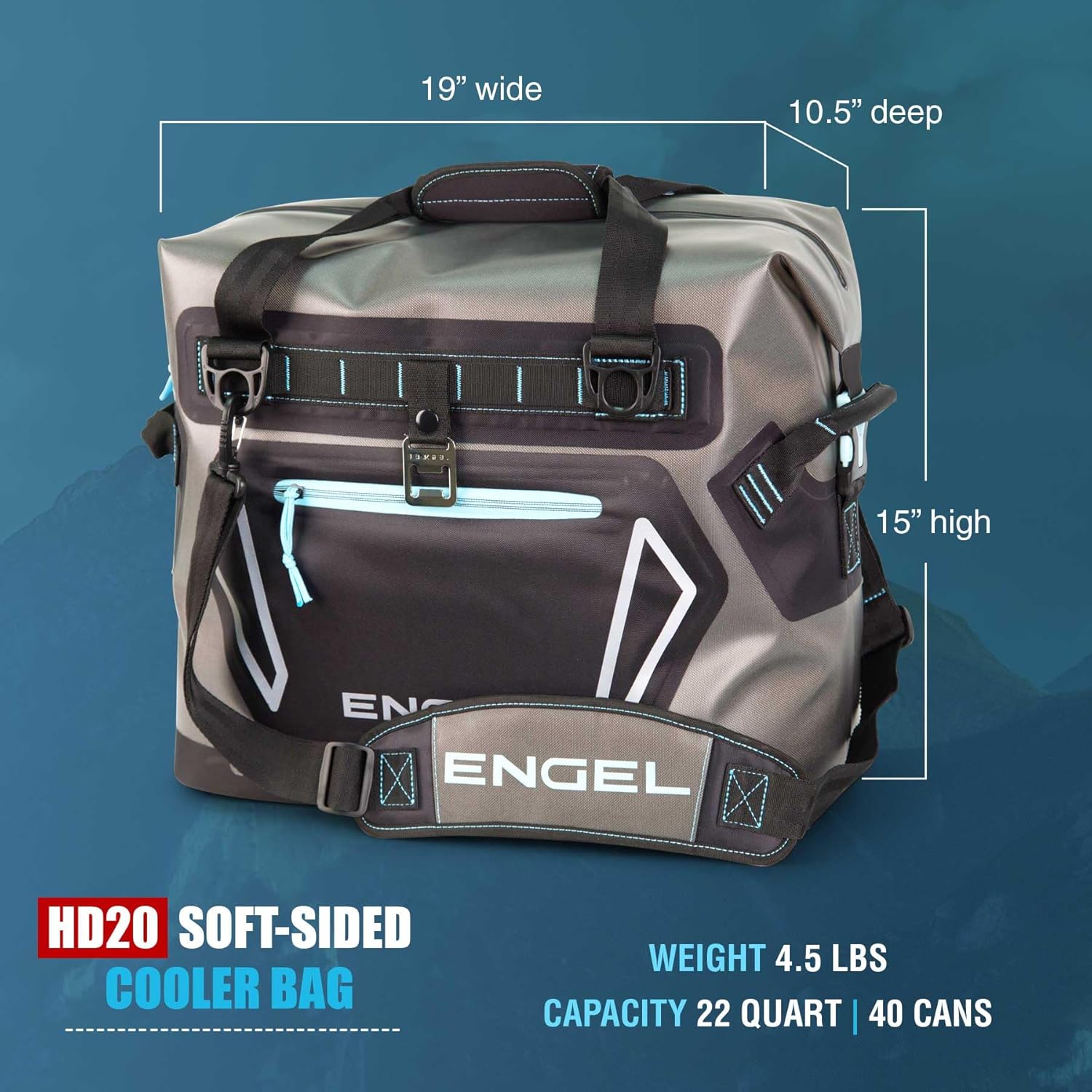 Engel HD30 High-Performance Soft Sided Tote Cooler - Durable, Leak-Proof, Portable Ice Chest for Camping, Fishing, Tailgating & Outdoor Activities - Long-Lasting Cold Retention